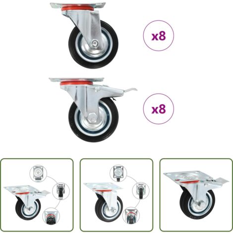 Ruedas para muebles -  Ruedas giratorias 16 unidades 75 mm