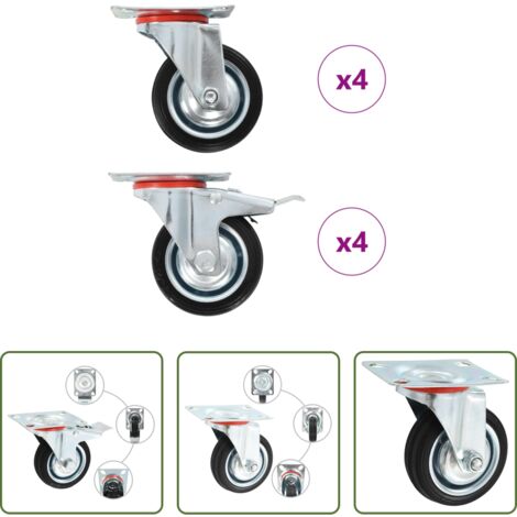 Ruedas para muebles -  Ruedas giratorias 8 unidades 75 mm