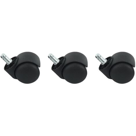 Ruedas para silla de oficina de 50 mm - Juego de 5 - Color negro