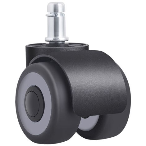 Ruedas para silla de oficina, paquete de 1, 11 x 22 mm, diseño de doble rueda, antirayaduras, diámetro del suelo de 50 mm