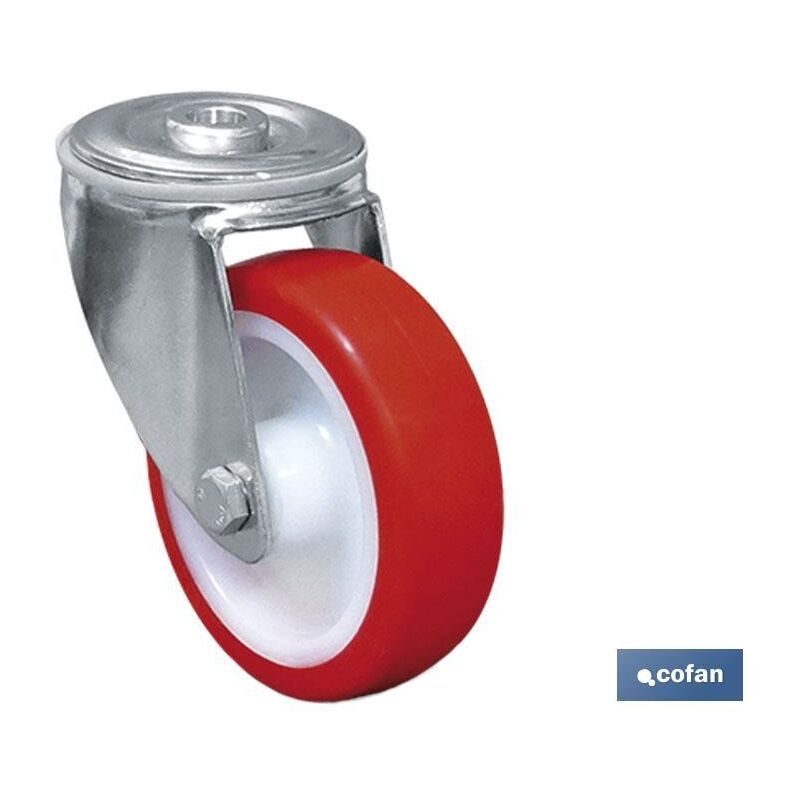 

Rueda poliuretano pasante Ø125x35mm