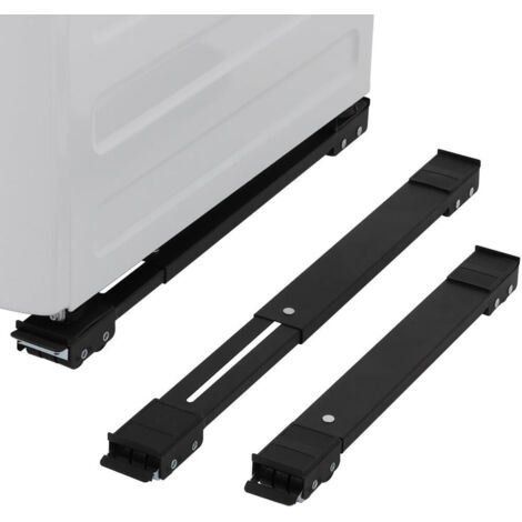 Ruedas resistentes para electrodomésticos, soporte extensible para lavadora, ruedas para muebles, color negro, 2 unidades.