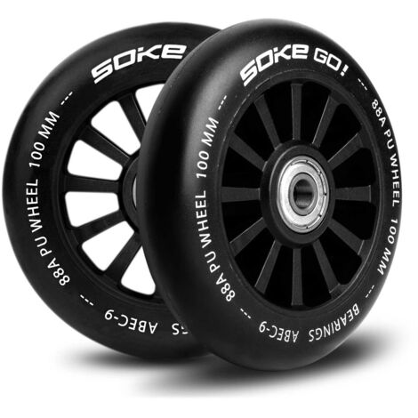 Ruedas scooter 100 mm negro 2 piezas