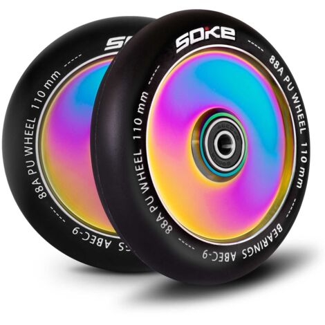 Ruedas scooter 110 mm solid arco iris 2 piezas