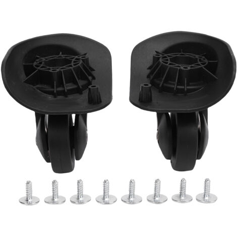 Ruedas silenciosas universales para maleta, par de ruedas de llenado 47R de ABS negro.