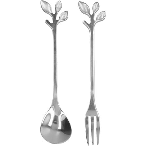 Rührlöffel aus Edelstahl, Gabellöffel für Kaffee, Dessert und Zucker, poliertes Silber