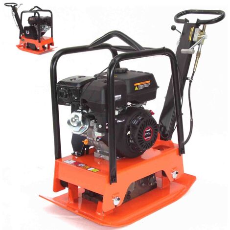 Rüttelplatte Verdichter 160kg 30kN 9PS reversierbar m. Fahrwerk Gummimatte 56121