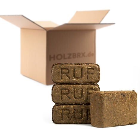 HOLZBRX RUF Rindenbriketts 30kg Paket / GLUTHALTER / Nachtbriketts / Kohleersatz / Holzbriketts