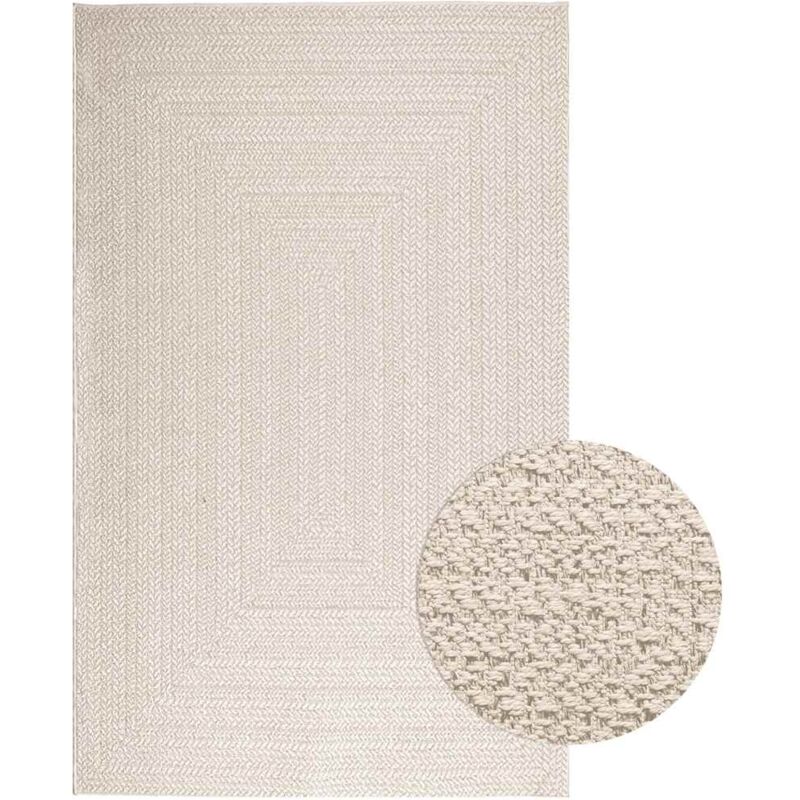 Rug Zizur Cream 160x230 Cm Jute Look Indoor And Outdoor Vidaxl