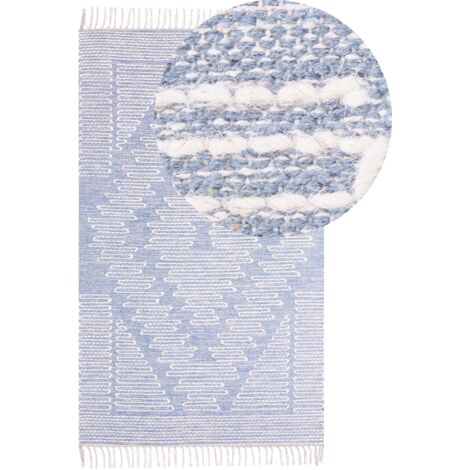 Rug ANSAR Blue 80 x 150 cm Cotton