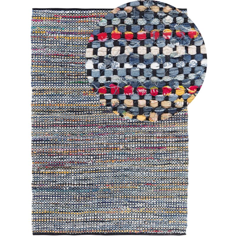 Beliani Rug Alanya Multicolour 140 X 200 Cm Cotton