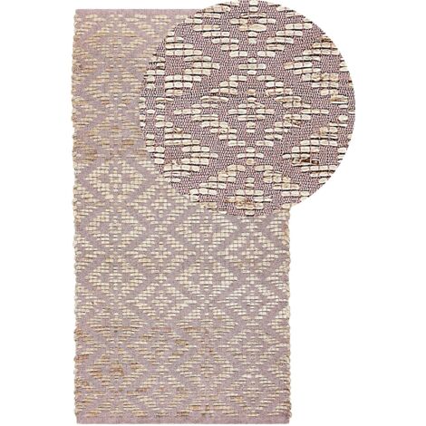 Rug GERZE Pink 80 x 150 cm Cotton