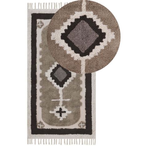 Rug GEYVE Beige 80 x 150 cm Cotton