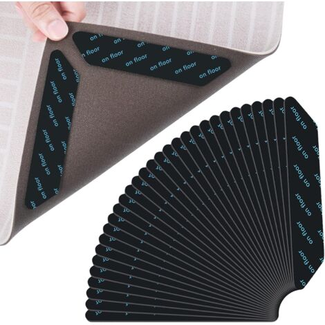 Rug Grippers,30pcs Anti Curling Carpet Grippers Corner Anti Slip Carpet Under Carpet Non Slip Carpet Grippers Self-Adhesive, for Kitchen/Bathroom/Office
