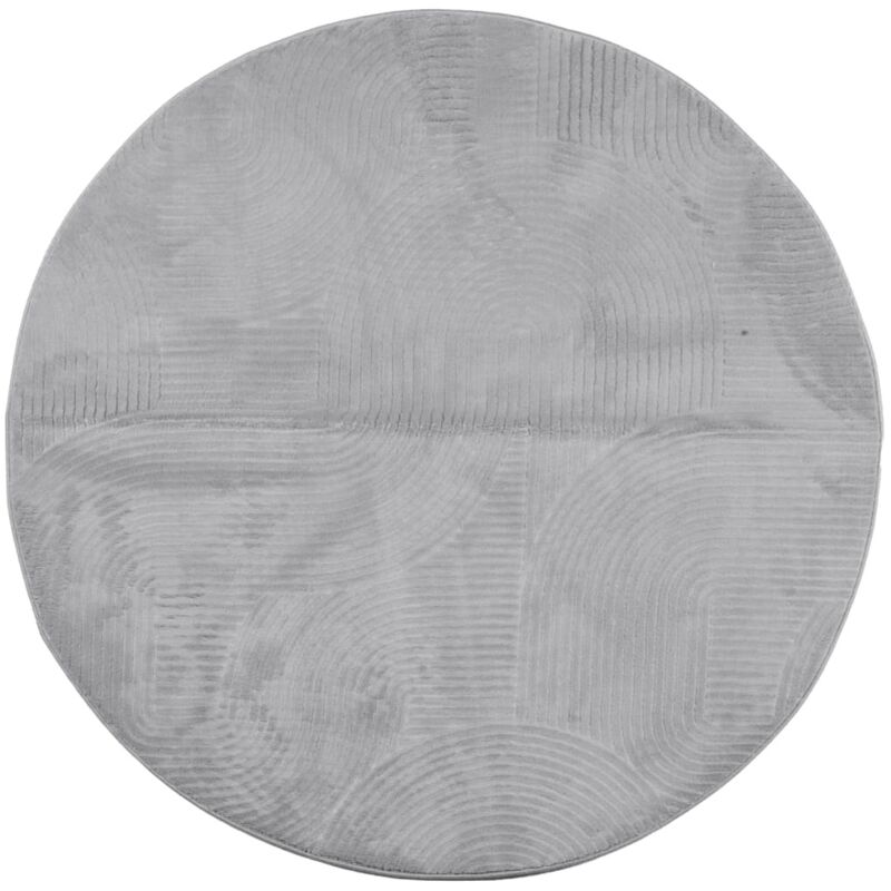 Rug Iza Short Pile Scandinavian Look Grey Ø 80 Cm Vidaxl