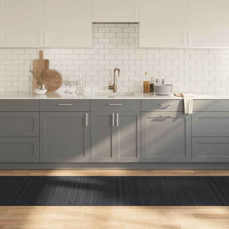 Rug Rectangular Grey80x300 Cm Bamboo Vidaxl