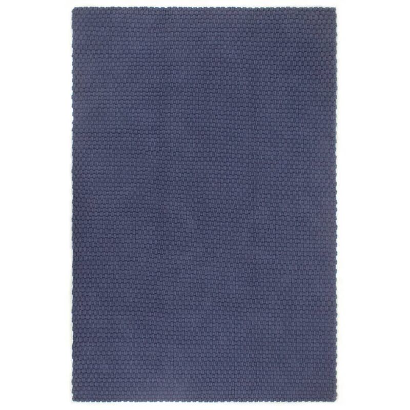 Rug Rectangular Navy Blue 160x230 Cm Cotton Vidaxl