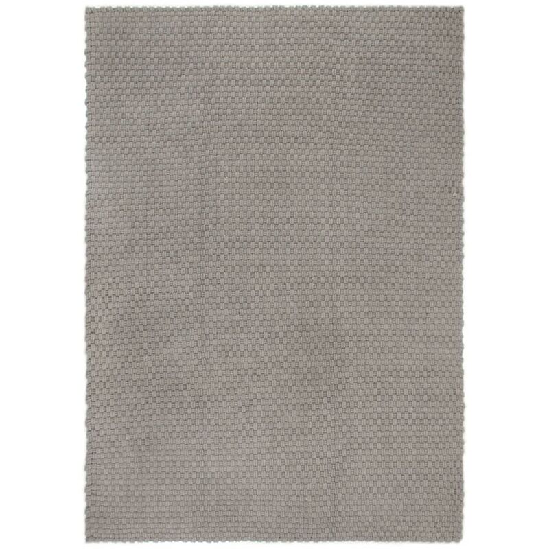 Rug Rectangular Grey 160x230 Cm Cotton Vidaxl