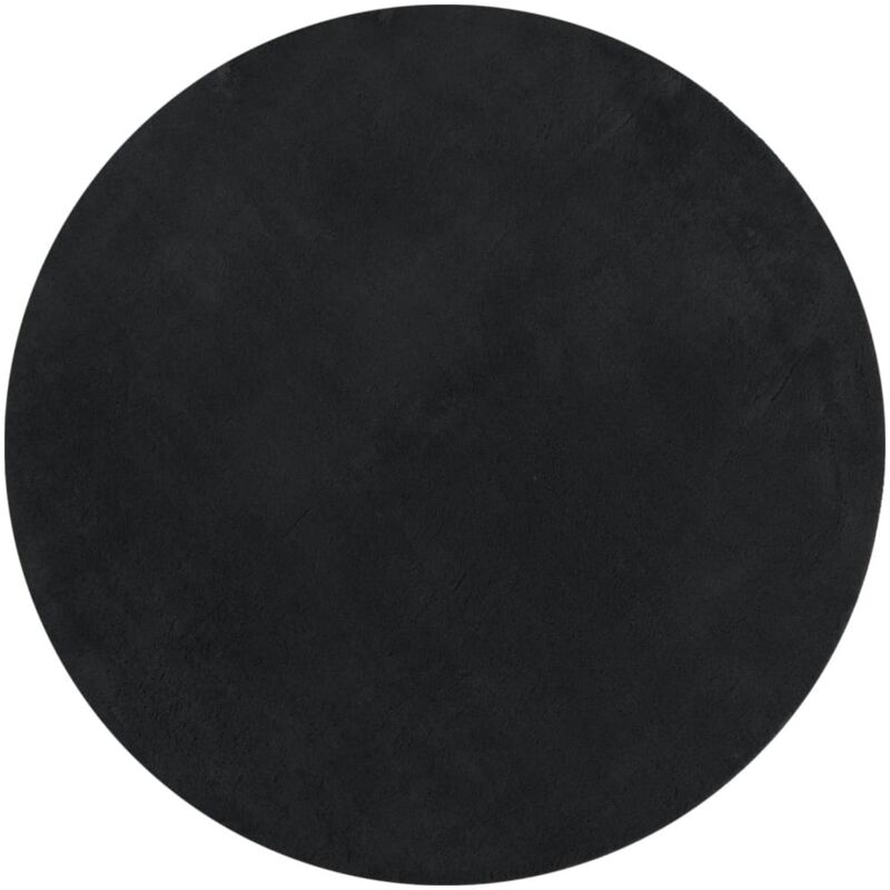 Rug Huarte Short Pile Soft And Washable Black Ø 100 Cm Vidaxl