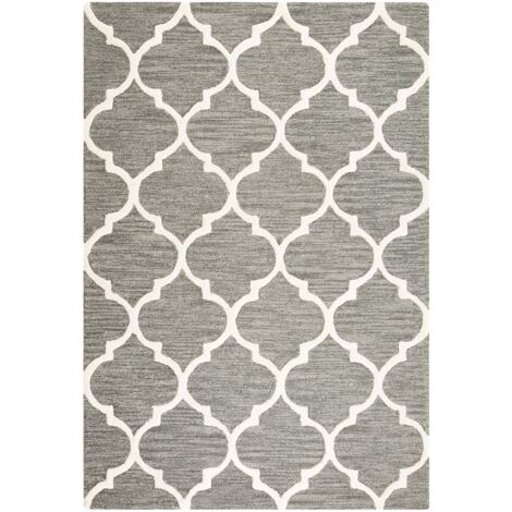 Rug YALOVA Grey 140 x 200 cm Wool