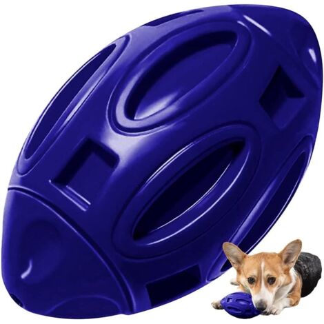 Rugby Ball , Taozoey Dog Rubber Chew Ball, Dog Rugby Ball Toy, Rubber Dog Rugby, Squeaky Dog Ball, for Medium and Large Dogs (Dark Blue)