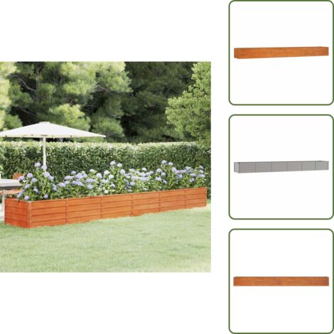 Ruggine - vidaXL Letto Rialzato da Giardino Ruggine 480x80x45 cm Acciaio Corten - Fioriera