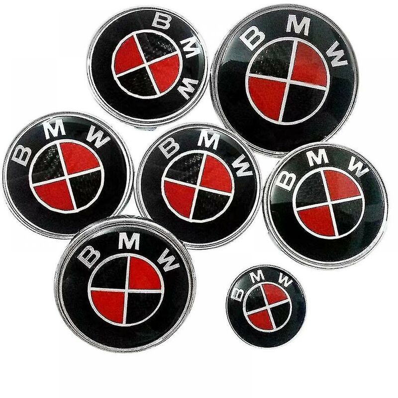 Ruikalucky 7 pezzi logo auto in fibra di carbonio