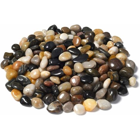 Ruiuzi Pebbles Gravier Poli Naturel Poli Pierres de Couleur mélangée Petites Pierres de rivière décoratives (0.5kg) Taille Unique Polished Mixed Color Stones (Polished Mixed Color Stones)——Oi-FRIS, Oi