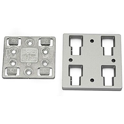 RUJZ placa enganche cuña para patas acabado cromo , QUARON Juego de placas de enganche en cuña par patas de mesa de 80x80mm.Juego de placas de enganche en cuña