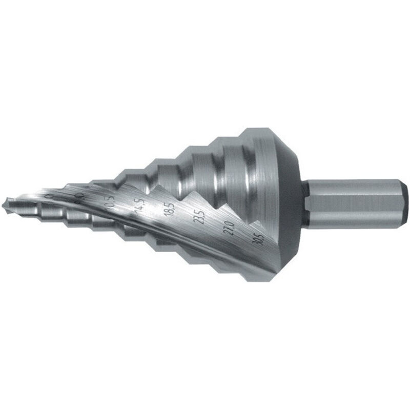 

RUKO 101093 - Broca escalonada HSS sistema métrico. Agujeros previos a roscar DIN/EN 60423 Ø 5,3-30,5 mm (9 pasos)