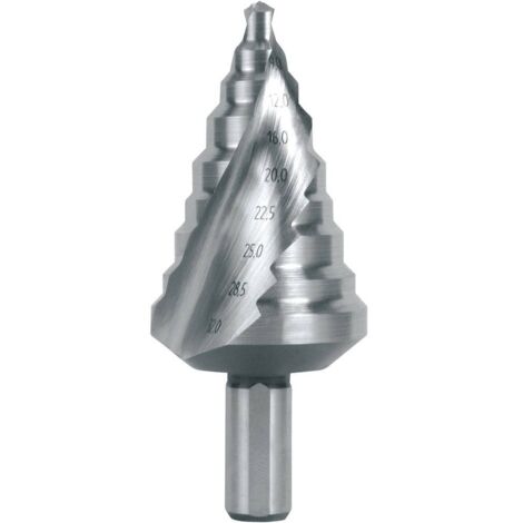RUKO 101096 Punta a gradini 6 - 32 mm HSS Lunghezza totale 76 mm Alberino a 3 facce 1 pz.
