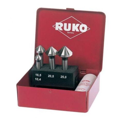 ruko-102150t-juego de 4 avellanadores cónicos din 335 forma c hss-tin 90xb0