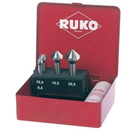 ruko-102151a-juego de 4 avellanadores cónicos din 335 forma c hss 90xb0 para aluminio