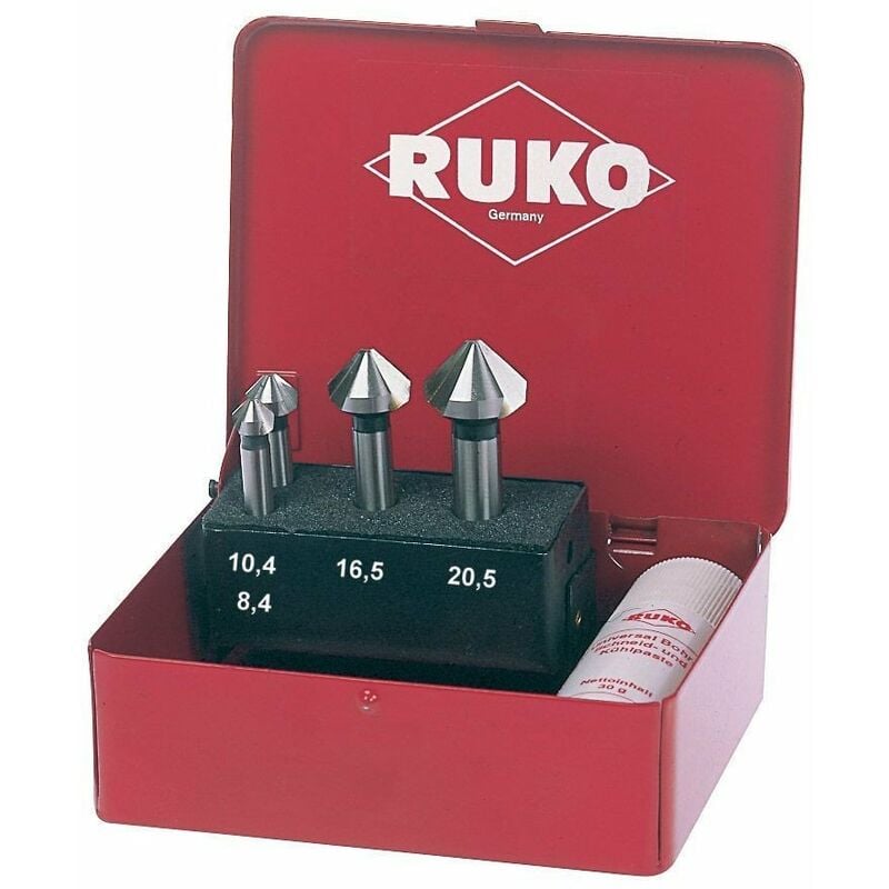 

Ruko 102151E - Juego De 4 Avellanadores Cónicos Din 335 Forma C Hss-Co 5 90° Para Aceros Va