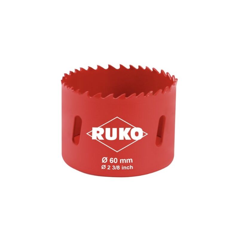 

Ruko 106060 Corona Perforadora Hss Bimetal, Dentado Variable, Negro, 60 Mm