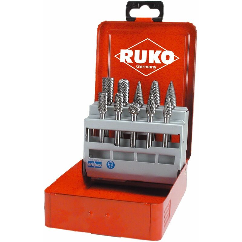 

RUKO 116003 - Juego de 10 fresas de metal duro con vástago de 6 mm