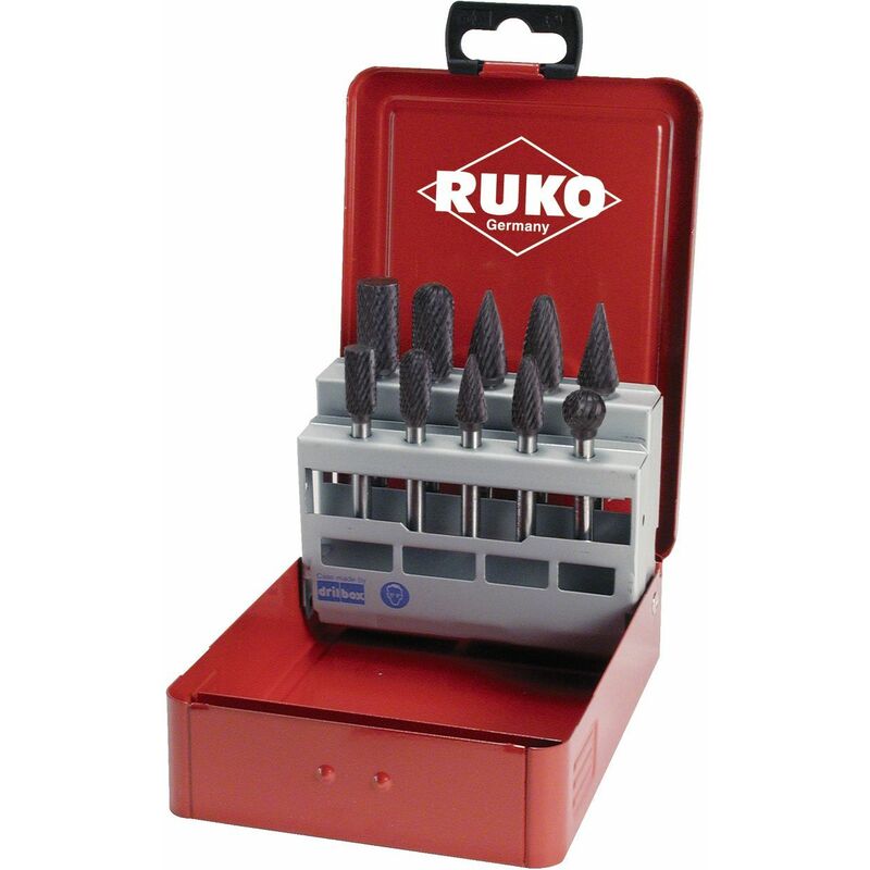 

RUKO 116003TC - Juego de 10 fresas de metal duro TiCN con vástago de 6 mm