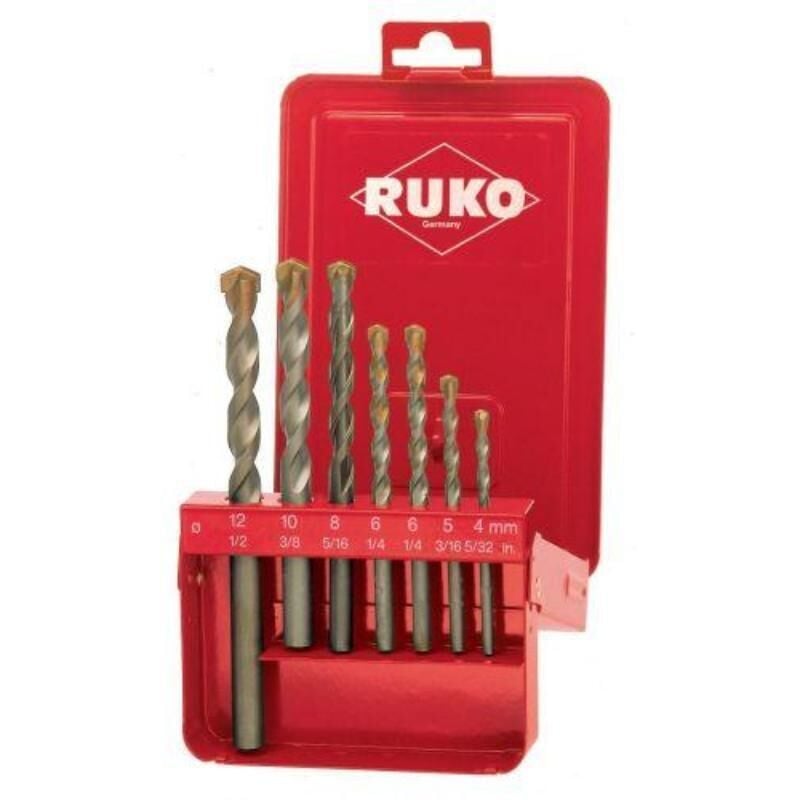 

205256 - Juego de brocas de percusión punta metal duro, 7 pcs. - Ruko