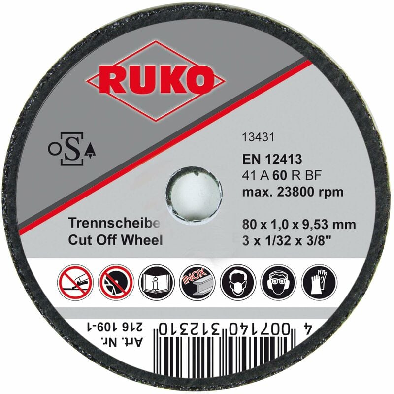 

216107-2 - PACK DE 25 DISCOS DE CORTE 125 X 1,6 MM - Ruko