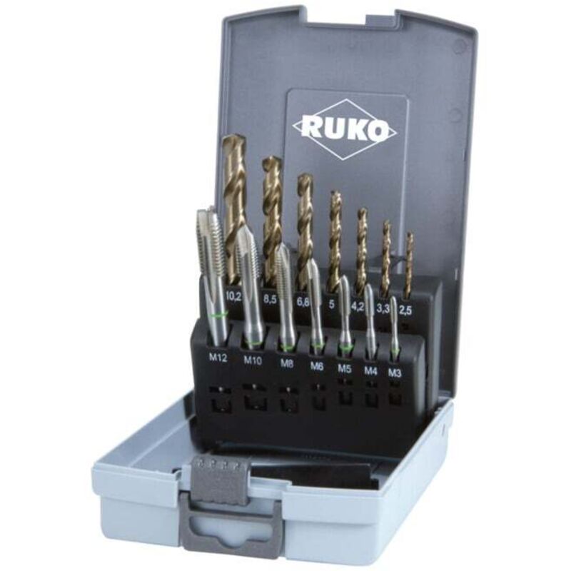 Ruko - 245051RO Set de tarauds pour machine 14 pièces din 371, din 376 HSSE-Co 5 1 set