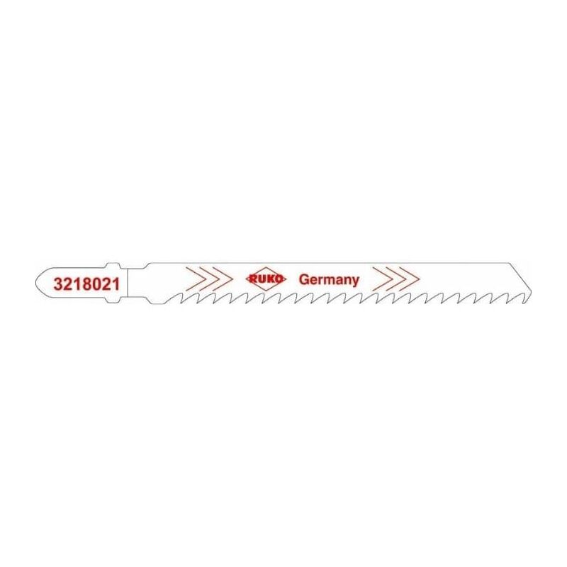 

3218021 - Pack de 5 sierras de calar HCS acero corte ultra rápido 100 mm (Equivalencia Bosch T 144 DF) - Ruko