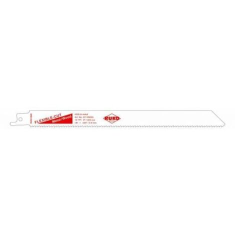 RUKO 33189455 PACK DE 5 SIERRAS DE SABLE ACERO DE CORTE ULTRA RÁPIDO (BOSCH S 1122 HF) LARGO 225 MM PASO 2,5 MM