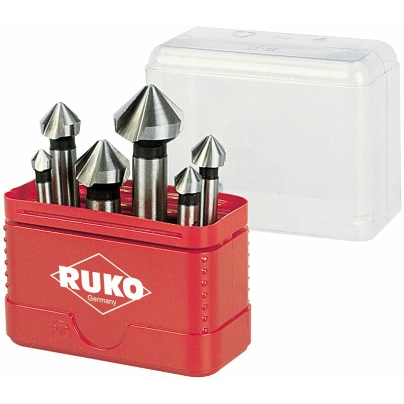 

RUKO A102156 - Juego de 6 avellanadores cónicos, DIN 335 forma C