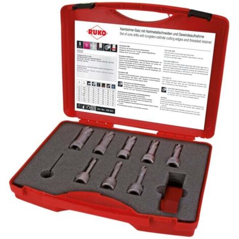 Ruko Assortiment de fraises à dents carbure rapportées avec attache filetée, en coffret plastique