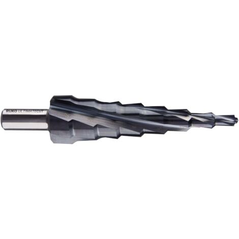 Ruko Brocas escalonadas HSS Runa TEC de ranura helicoidal con punta Turbo Ultimatecut