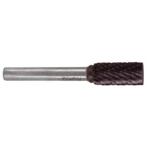 RUKO  Fresa  de  metal  duro  ZYA  Ø  10  mm  Longitud  de  la  cabeza  20  mm  Vástago  Ø  6  mm  TiCN  Dentado  KVZ  4  -  116012TC