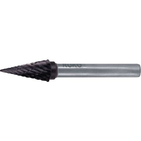 RUKO Hartmetall-Frässtift SKM Ø 12 mm Kopflänge 25 mm Schaft-Ø 6 mm TiCN Verzahnung KVZ 4 - 116038TC