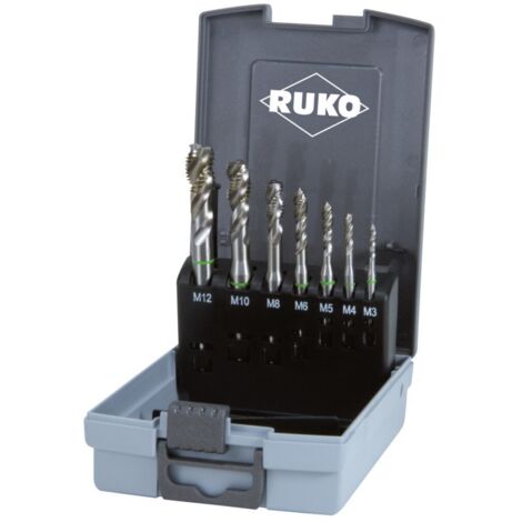 RUKO Maschinengewindebohrer-Satz 7tlg. Form C HSSE-Co 5 in Kunststoffkassette - 245062RO