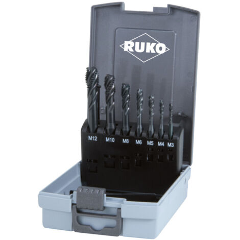 RUKO Maschinengewindebohrer-Satz 7tlg. Form C HSSE-Co 5 VAP in Kunststoffkassette - 245064RO