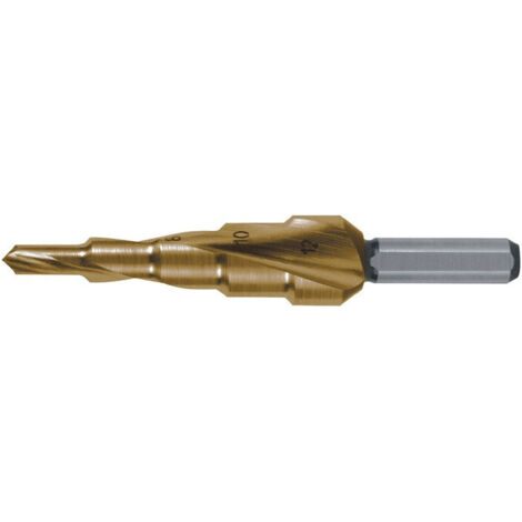RUKO Punta conica HSS-TiN scanalata a spirale con affilatura a croce Ø 4 - 12 mm - 101050-5T